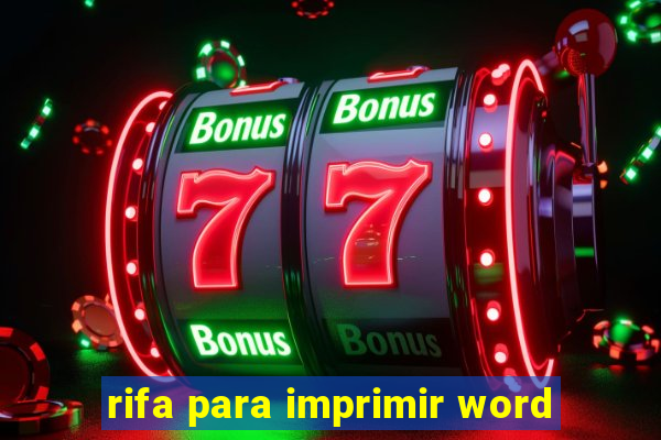 rifa para imprimir word